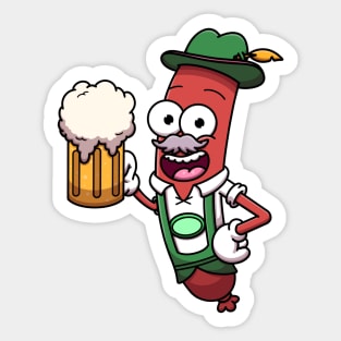 Oktoberfest Sausage With Beer Sticker